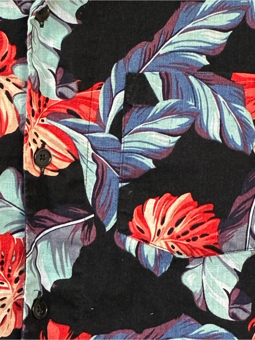 J Crew linen blend Hawaiian Shirt Men’s Large Floral Button Up Camp Resort
